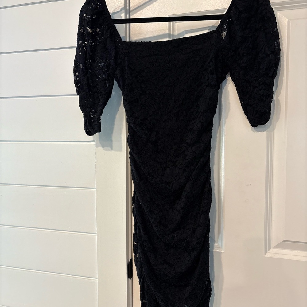 Express Black Lace Long Sleeve Dress